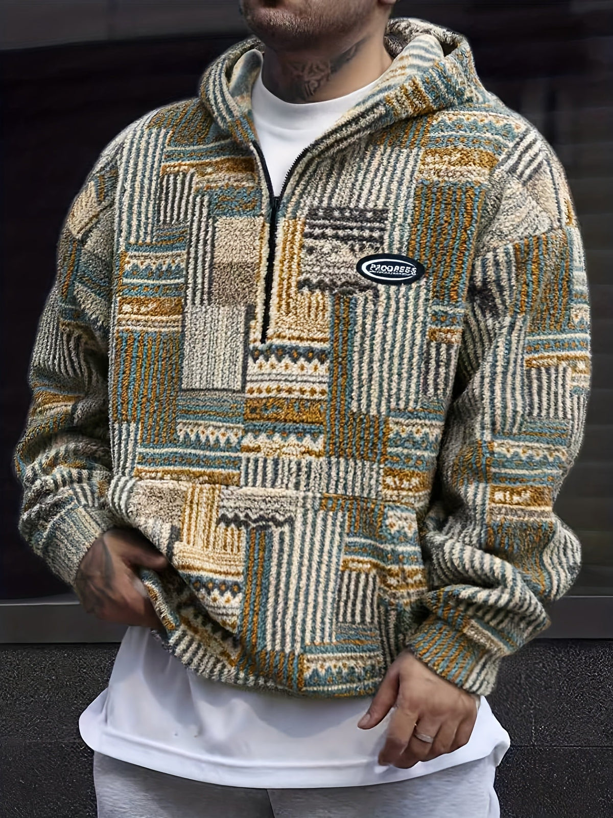 Women's Cozy Pattern Knit Quarter-Zip Pullover