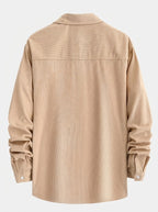 Men's Corduroy Button Shirt with Jogger Trousers Relaxed Autumn