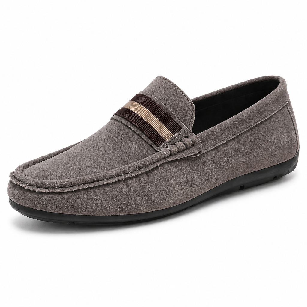 Men's Slip On Loafers Striped Detail Lightweight Casual Shoes