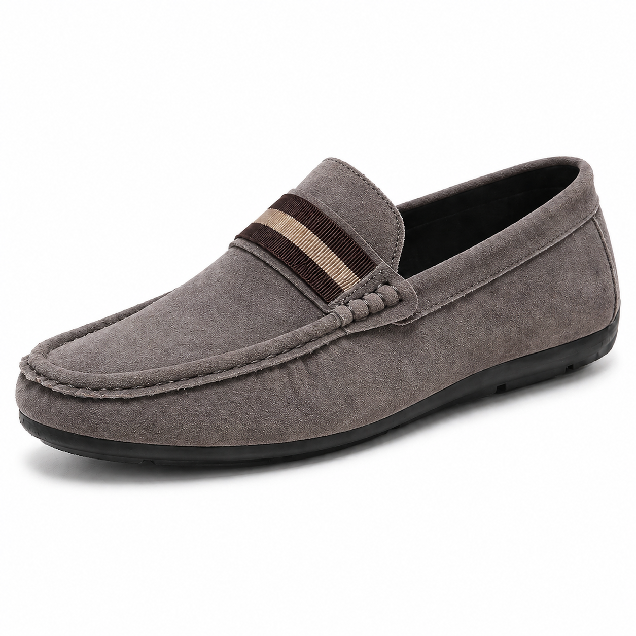 Men's Slip On Loafers Striped Detail Lightweight Casual Shoes