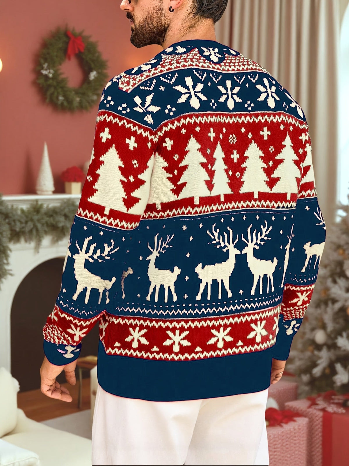 Women's Relaxed Holiday Knit Sweater for Family Gatherings