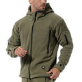 Men's Hooded Fleece Jacket Warm Multi Pocket Outdoor Layer
