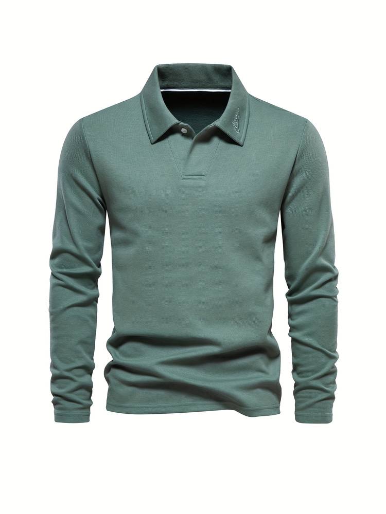Men's Long Sleeve Polo Shirt Soft Comfortable Modern Fit