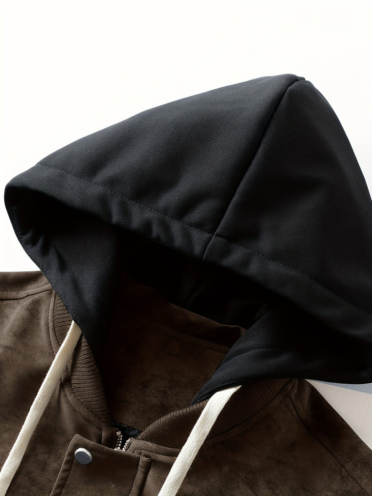Women's Drawstring Hood Zip Jacket with Ribbed Cuffs and Hem