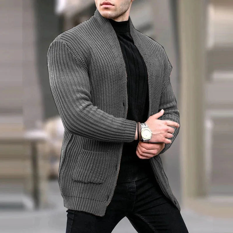 Men's Relaxed Fit Knit Cardigan with Pockets Lightweight Urban