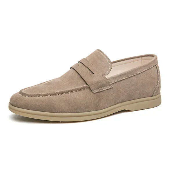 Men's Suede Look Penny Loafers Comfortable Slip On Shoes