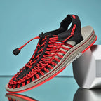 Men's Closed Toe Mesh Sandals Adjustable Lace Summer Footwear