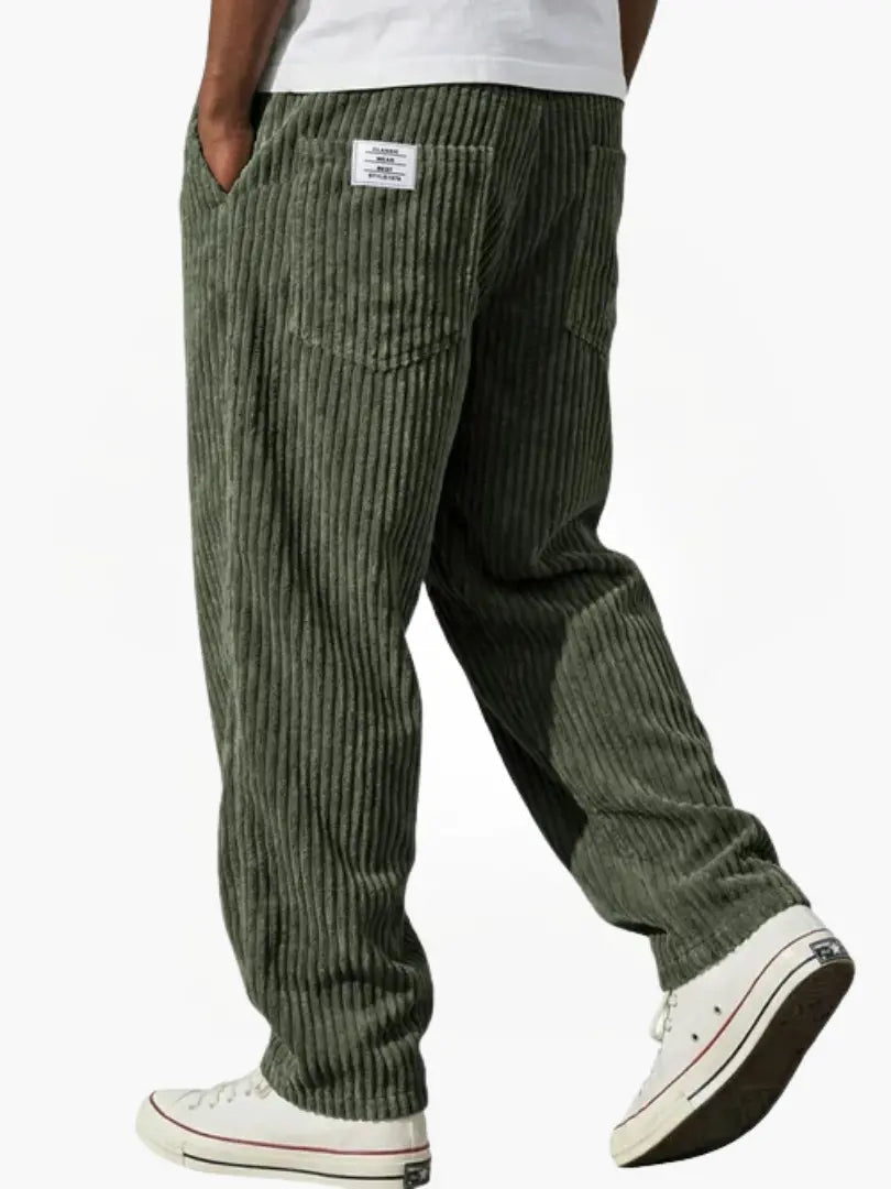 Men's Relaxed Corduroy Trousers Drawstring Everyday Fit