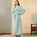 Women's Flannel Bathrobe – Soft Belted Robe