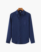 Men's Linen Button Up Shirt Relaxed Long Sleeve Essential