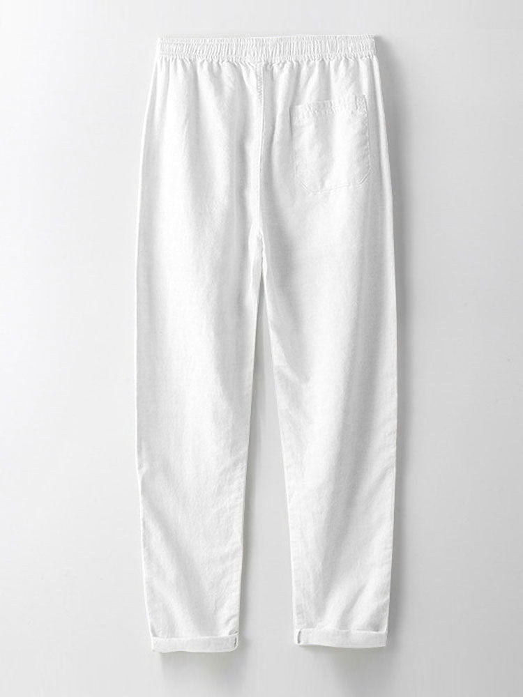Men's Airy Mesh Shirt and Linen Blend Trousers Lightweight