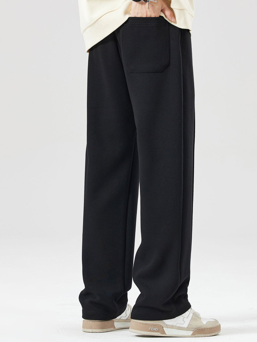 Men's Relaxed Hoodie Tracksuit Straight Leg Pintuck Sweatpants