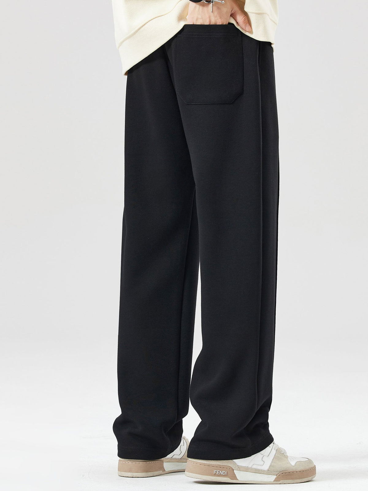 Men's Relaxed Hoodie Tracksuit Straight Leg Pintuck Sweatpants