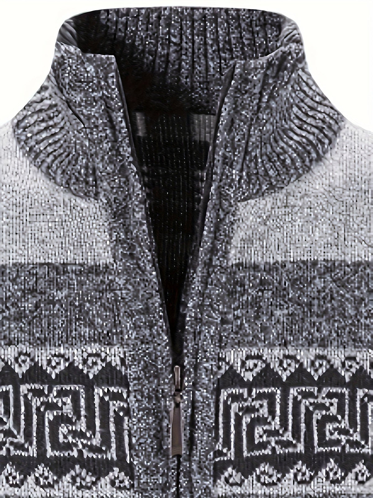 Women's Lined Zip-Front Knit Cardigan with Stand Collar