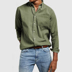 Men's Long Sleeve Button Up Casual Shirt With Chest