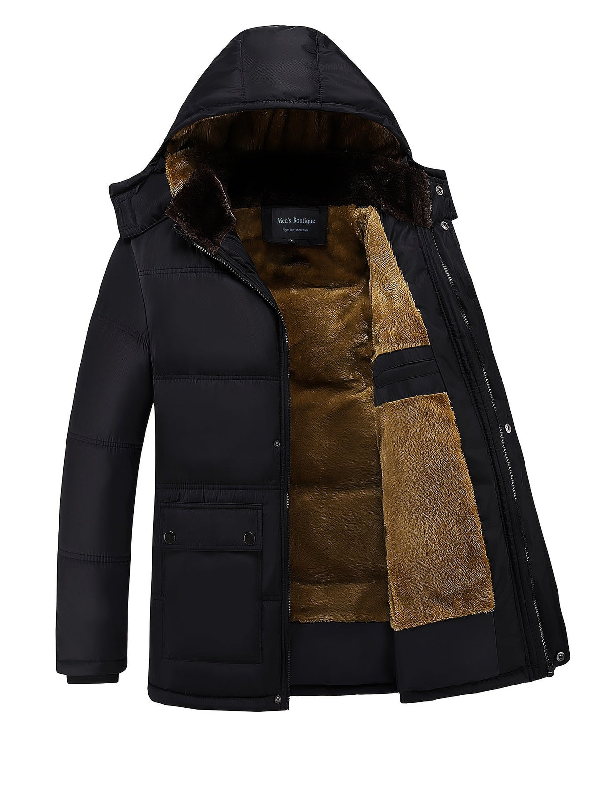 Women's Insulated Zip-Up Winter Coat with Warm Hood