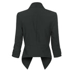 Women's Open-Front Blazer – Ruched-Sleeve Smart Layer