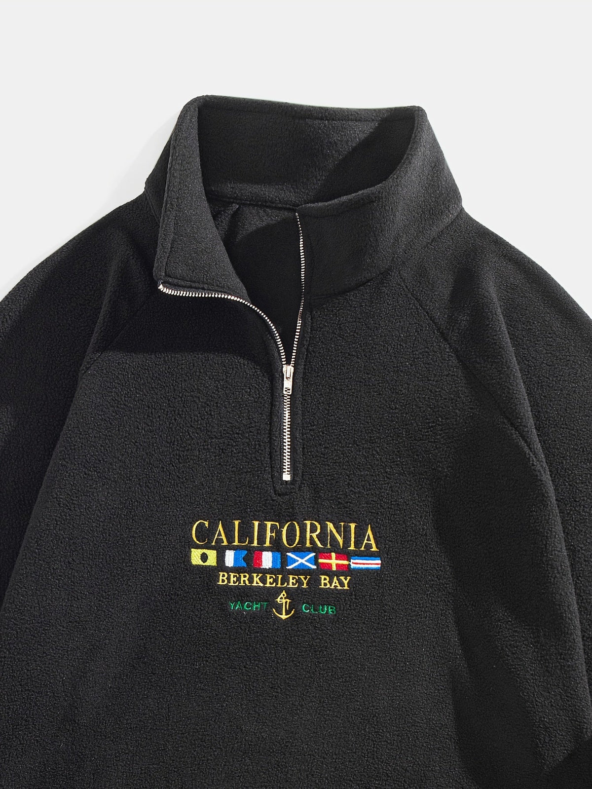 Women's Nautical Embroidery Brushed Quarter-Zip Pullover