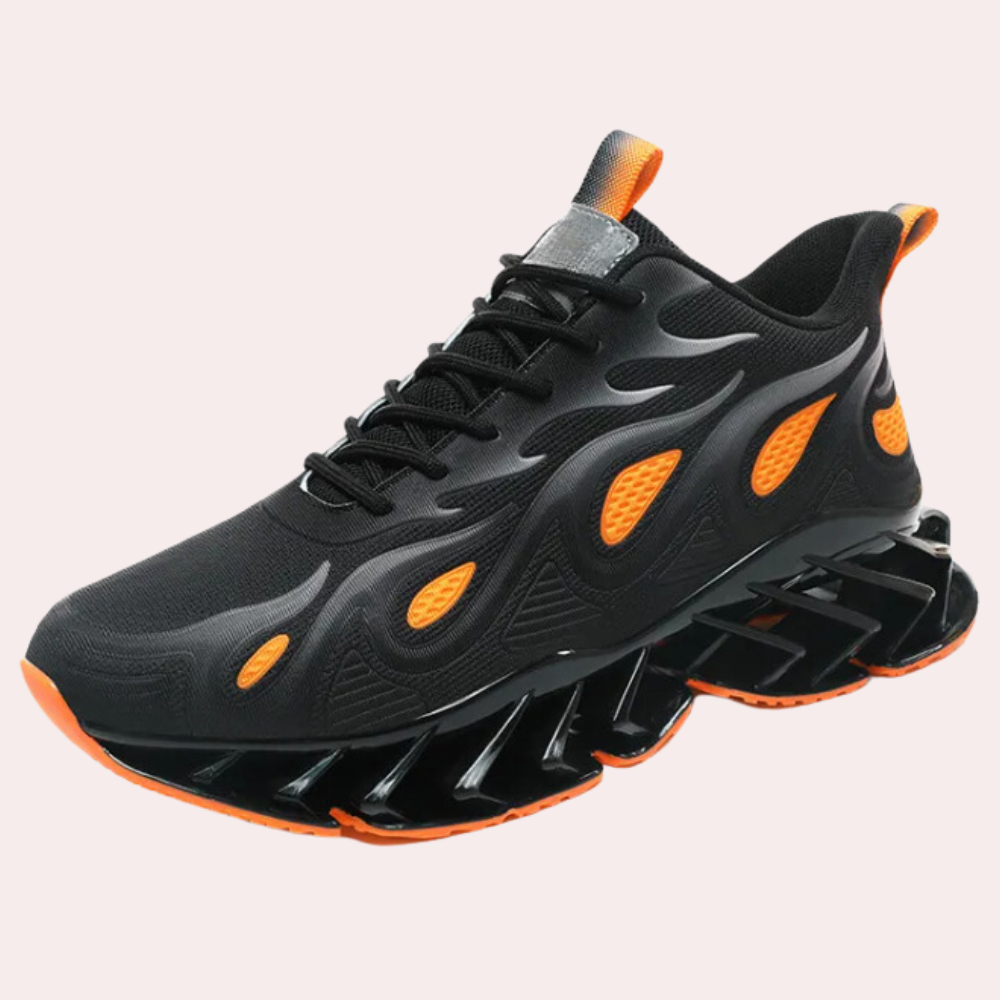 Men's Blade Sole Sneakers Breathable Mesh Lace Up Cushioned