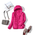 Women's Shiny Quilted Puffer Jacket – Short Zip-Up