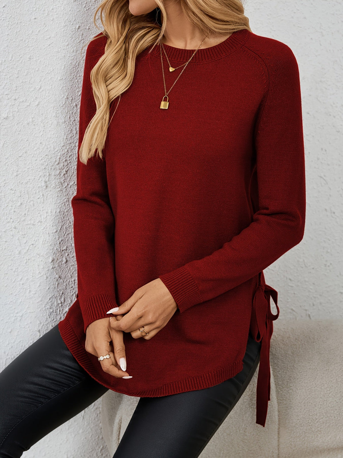 Women's Split-Side Tunic Length Pullover Sweater