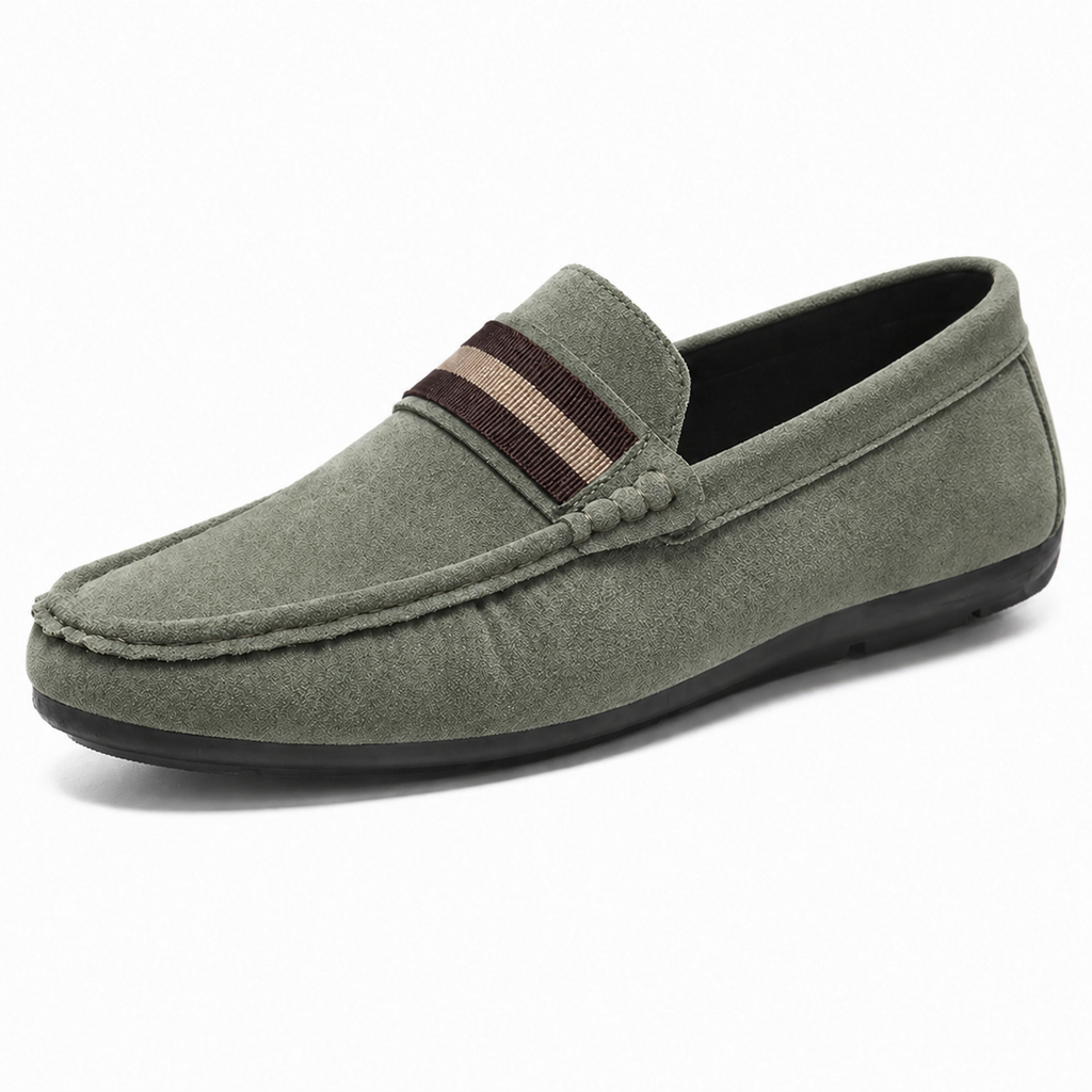 Men's Slip On Loafers Striped Detail Lightweight Casual Shoes