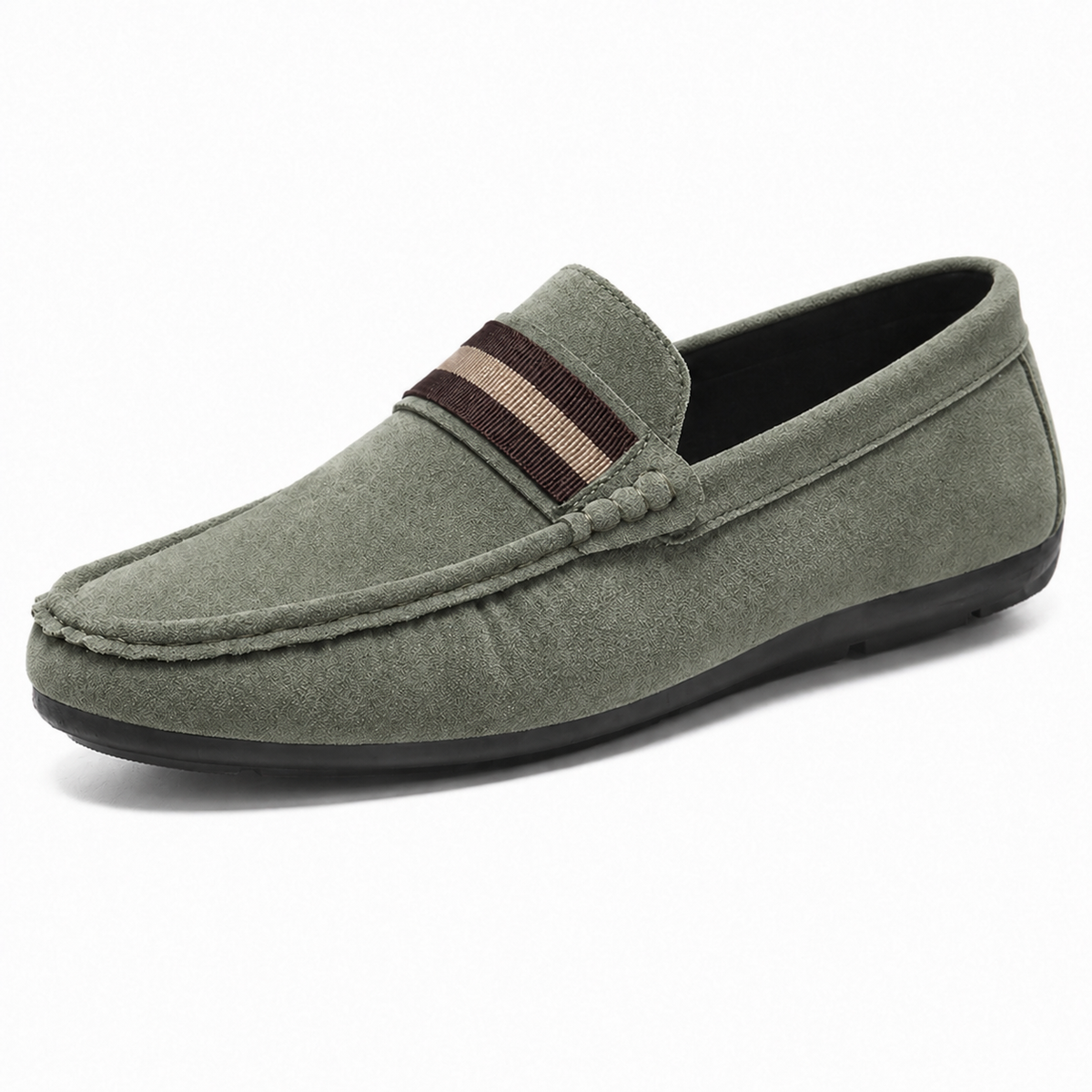 Men's Slip On Loafers Striped Detail Lightweight Casual Shoes