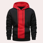 Men's Hoodie Contrast Panel Pullover Drawstring Hood Casual Streetwear