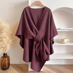 Women's Belted Poncho Coat – Windproof Layer