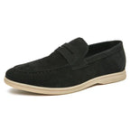 Men's Suede Look Penny Loafers Comfortable Slip On Shoes