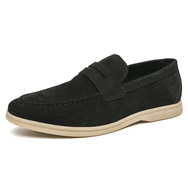 Men's Suede Look Penny Loafers Comfortable Slip On Shoes