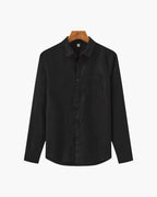 Men's Linen Button Up Shirt Relaxed Long Sleeve Essential