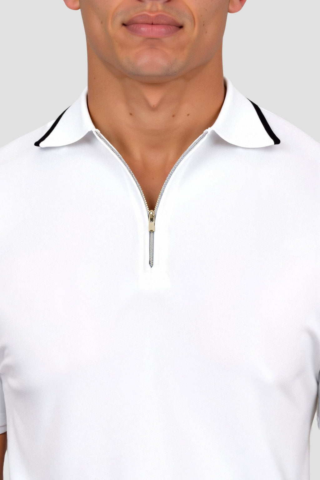 Men's Zip Neck Polo Smart Casual Knitted Summer Shirt