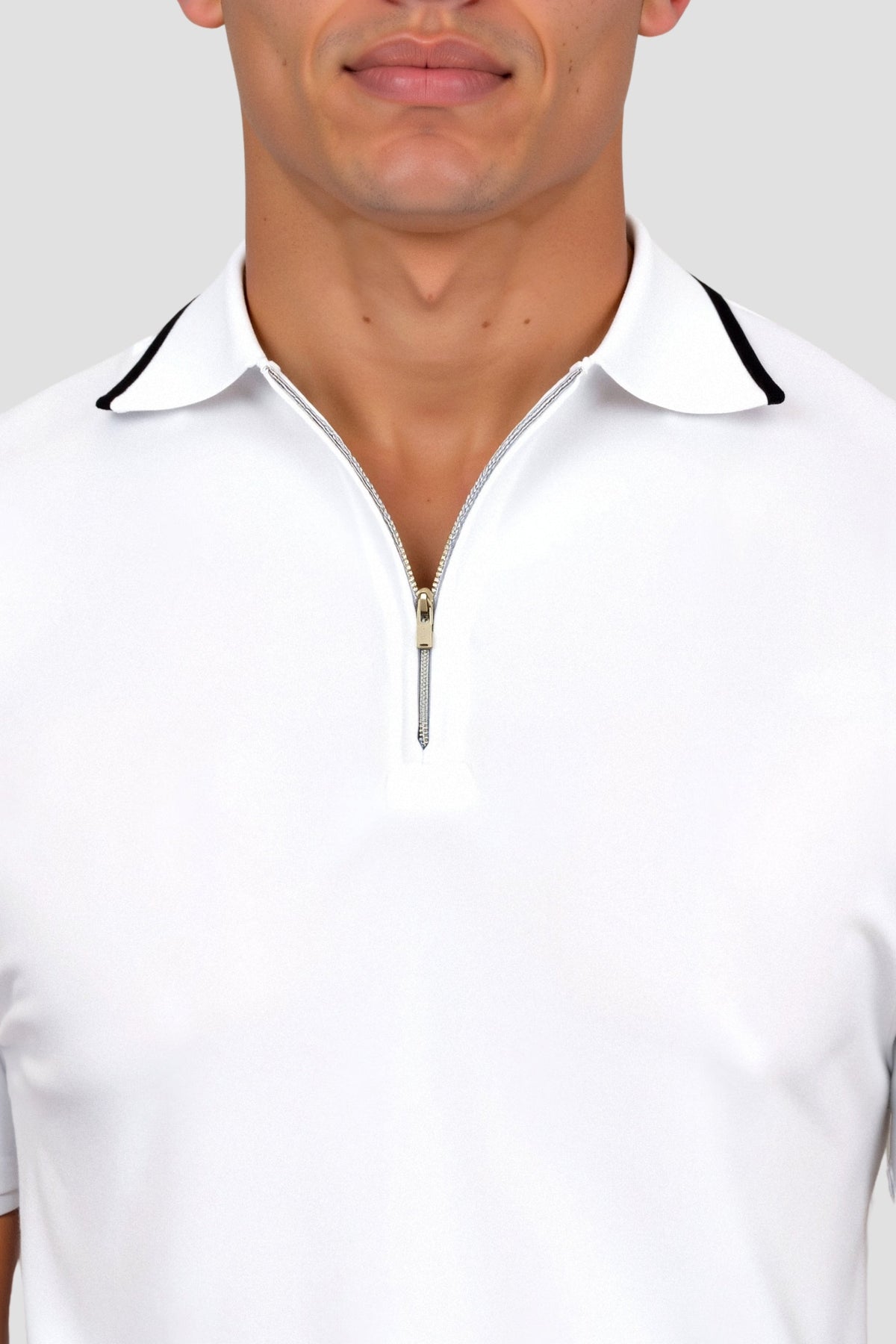 Men's Zip Neck Polo Smart Casual Knitted Summer Shirt