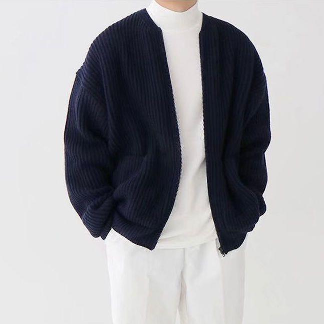 Men's High Collar Knit Sweater Warm Comfortable Stylish Casual
