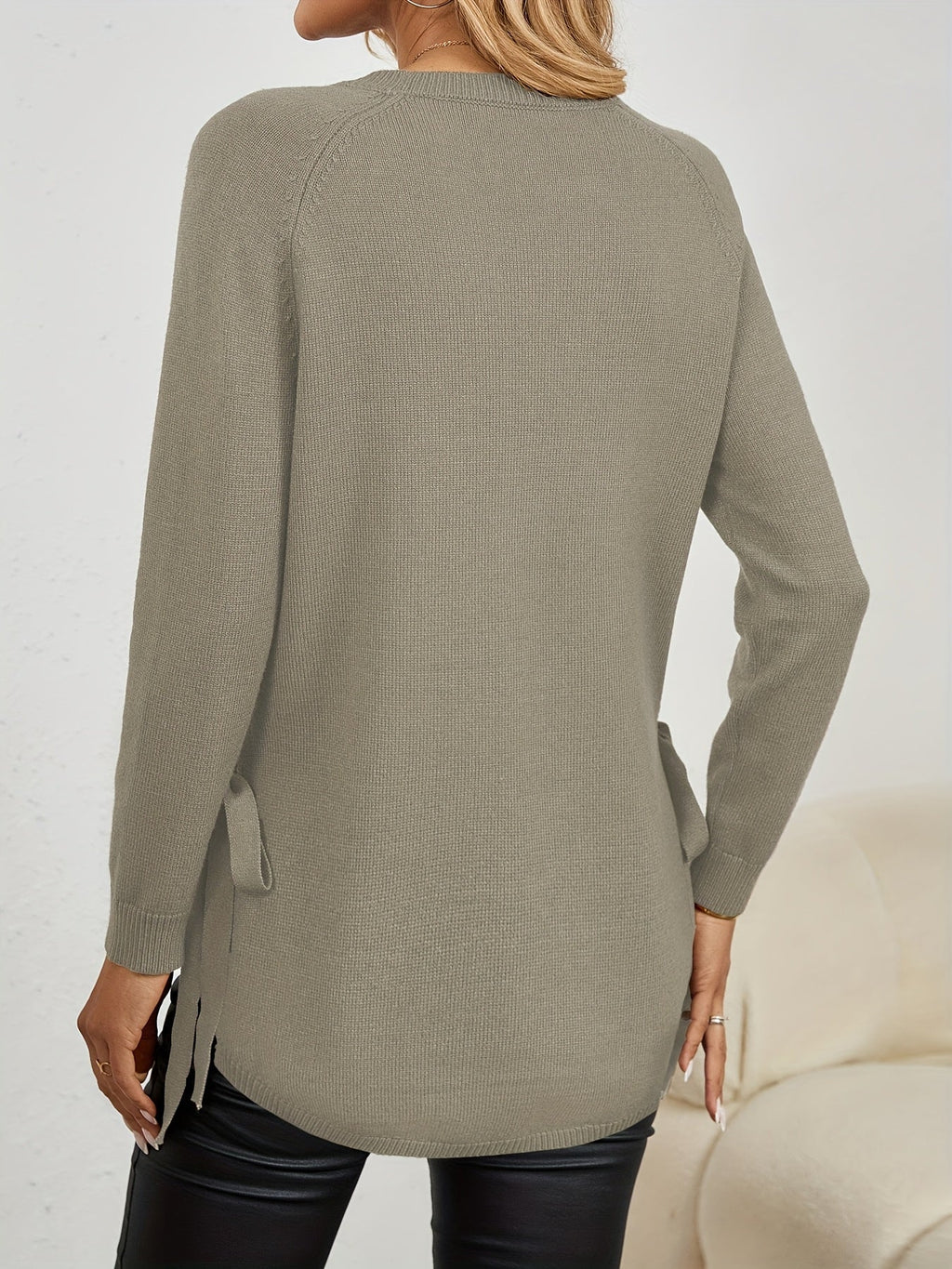Women's Split-Side Tunic Length Pullover Sweater