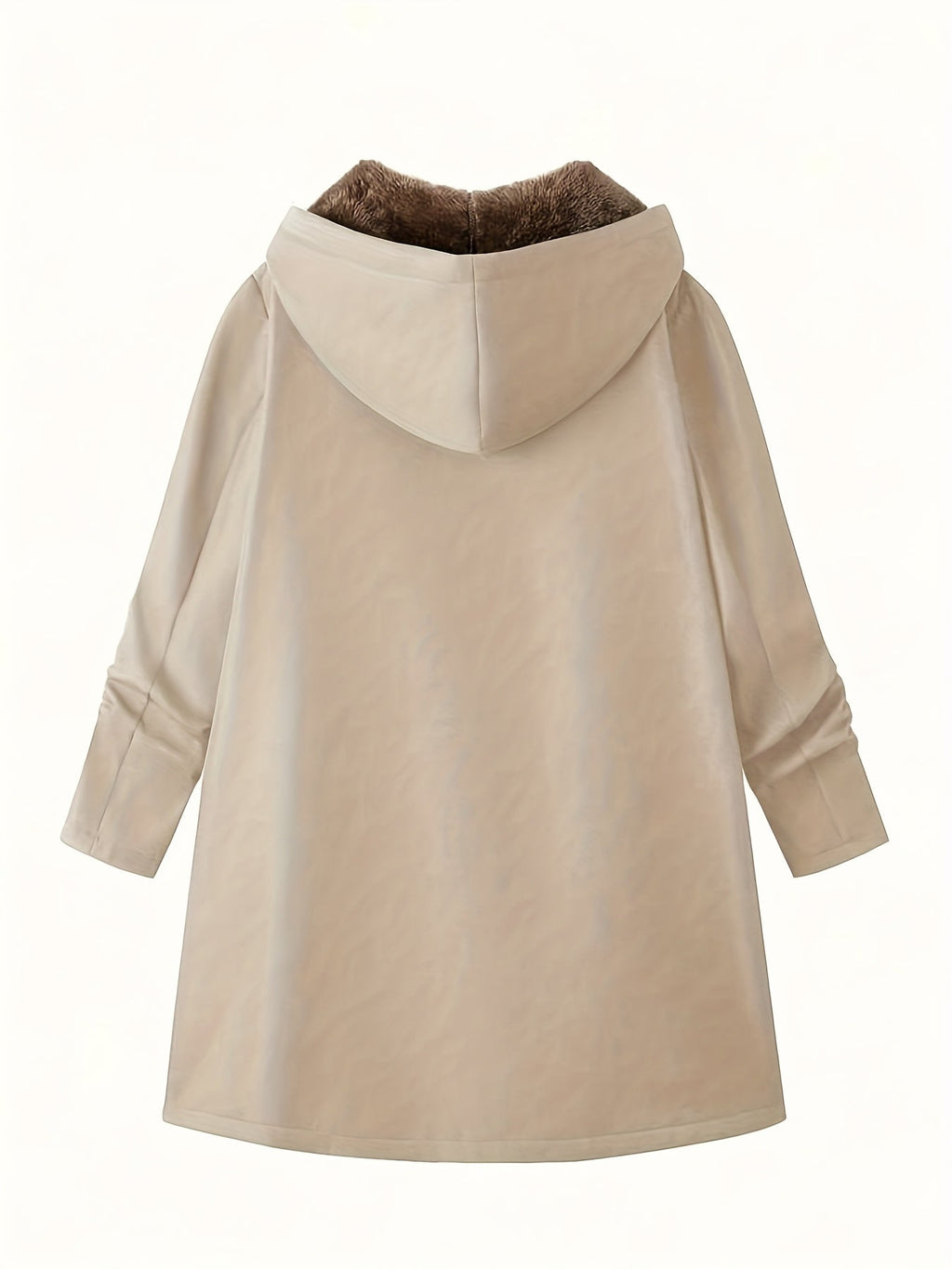 Women's Longline Hooded Winter Coat with Full-Length Zip