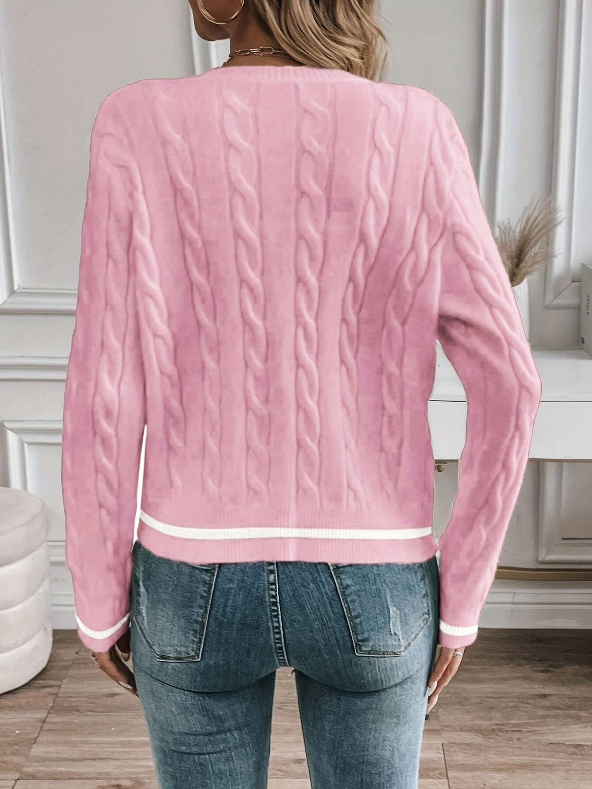 Women's Dressy Knit Cardigan with Gilded Buttons