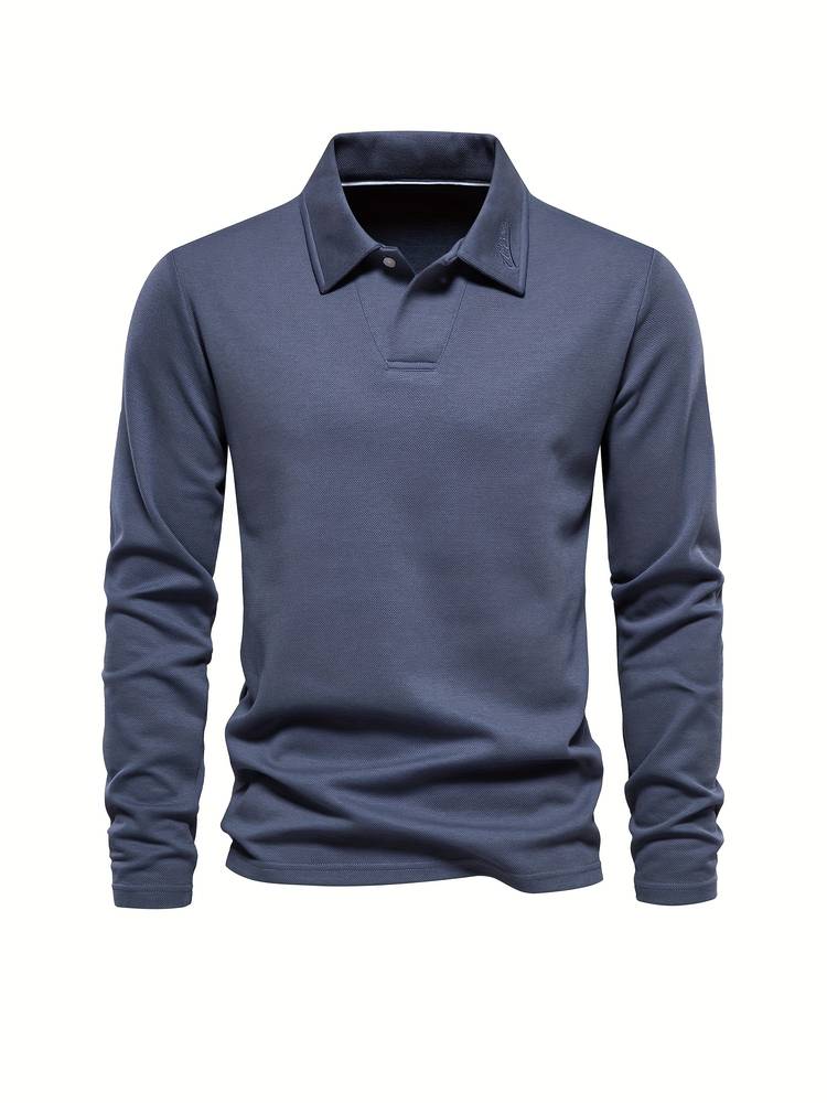 Men's Long Sleeve Polo Shirt Soft Comfortable Modern Fit
