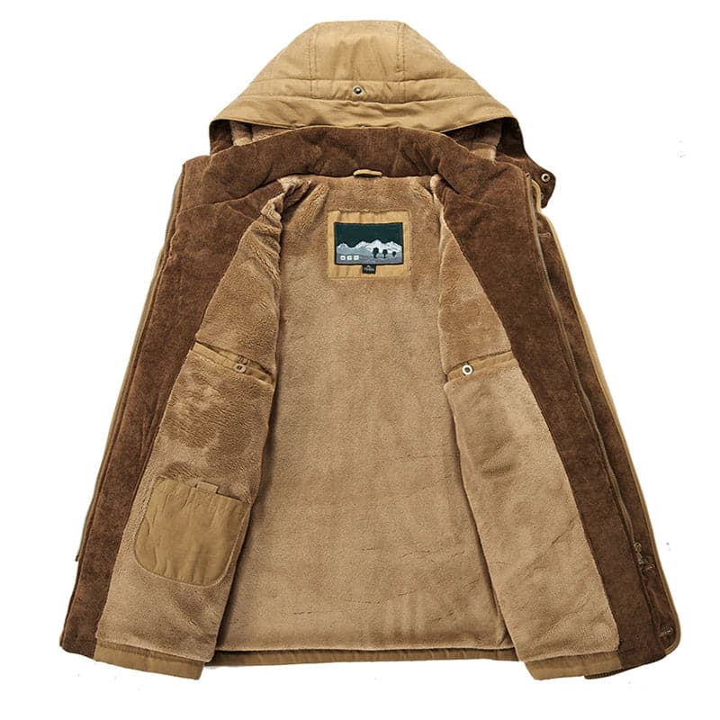 Men's Winter Utility Parka With Zip and Flap Pockets