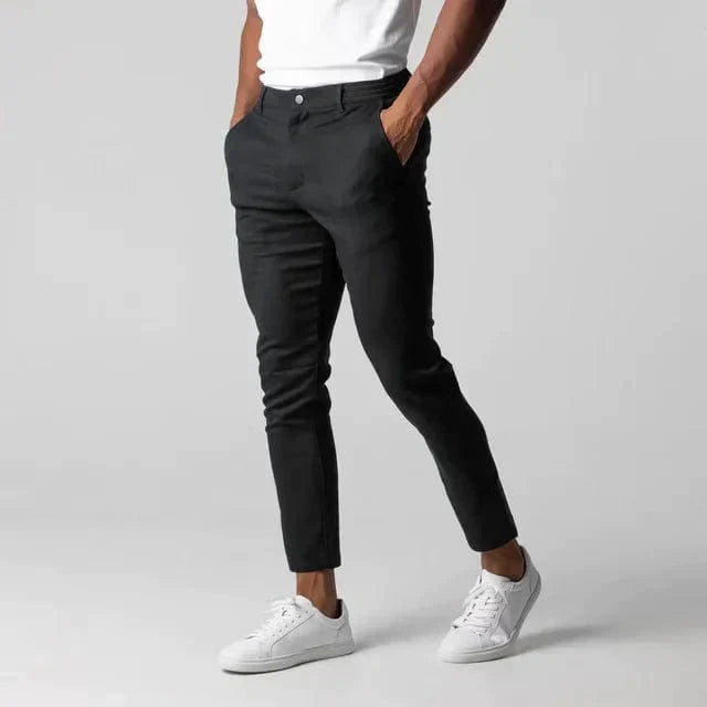 Men's Slim Fit Chino Trousers Smart Casual Everyday Pants