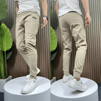 Men's Slim Tapered Cargo Jogger Ribbed Streetwear Trousers