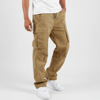 Men's Cotton Cargo Joggers Loose Fit Utility Trousers