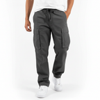 Men's Cotton Cargo Joggers Loose Fit Utility Trousers