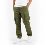 Men's Cotton Cargo Joggers Loose Fit Utility Trousers