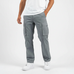 Men's Relaxed Fit Cotton Cargo Trousers Breathable Tapered Streetwear