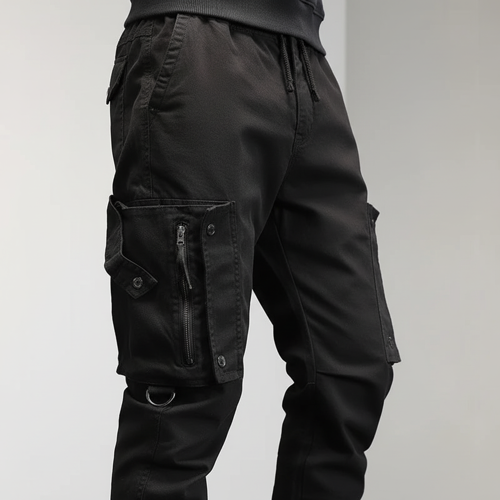 Men's Slim Fit Cargo Trousers Stretch Utility Joggers