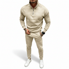 Men's Minimal Quarter Zip Sweater with Stand Collar
