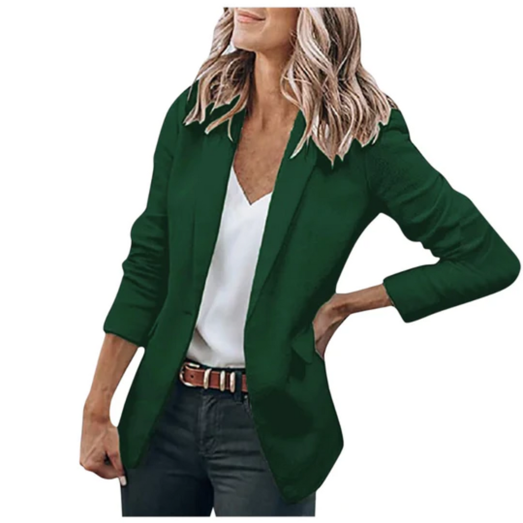 Women's Open-Front Office Blazer – Lightweight Tailored Layer