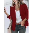 Women's Open-Front Office Blazer – Lightweight Tailored Layer